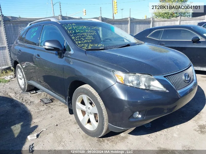 2010 Lexus Rx 350 VIN: 2T2BK1BA0AC004101 Lot: 12107020