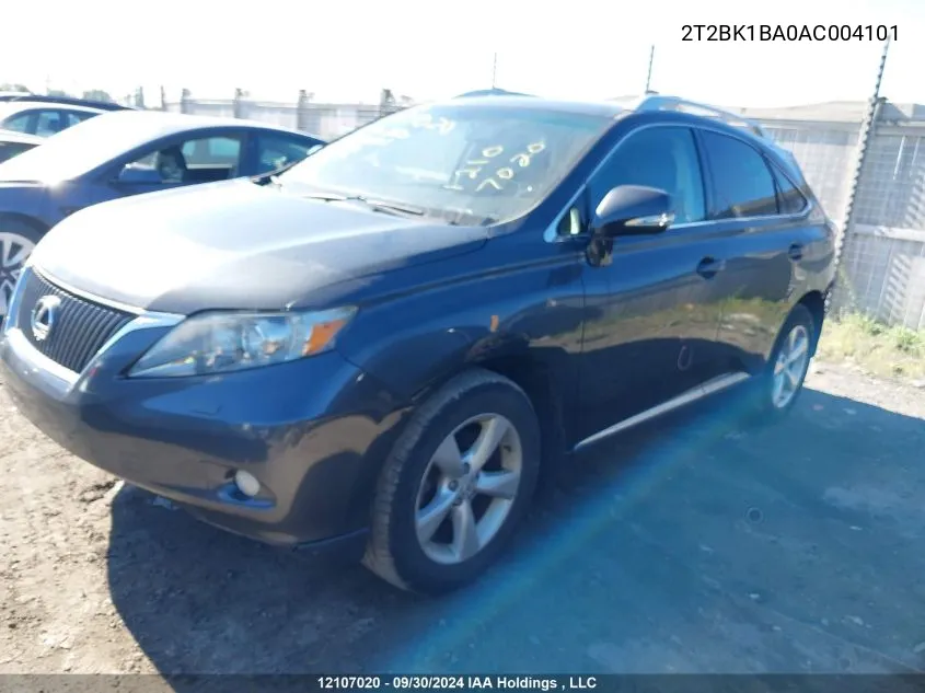 2010 Lexus Rx 350 VIN: 2T2BK1BA0AC004101 Lot: 12107020