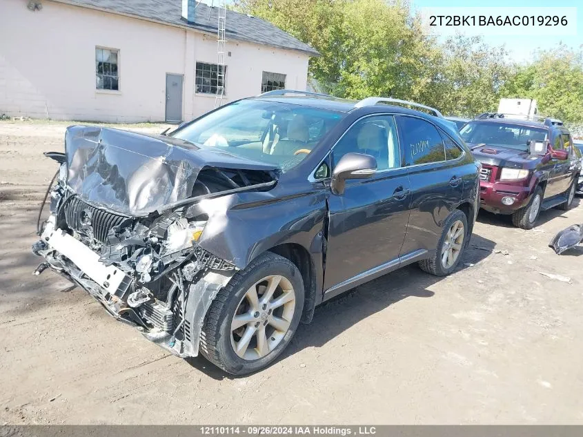 2010 Lexus Rx 350 VIN: 2T2BK1BA6AC019296 Lot: 12110114