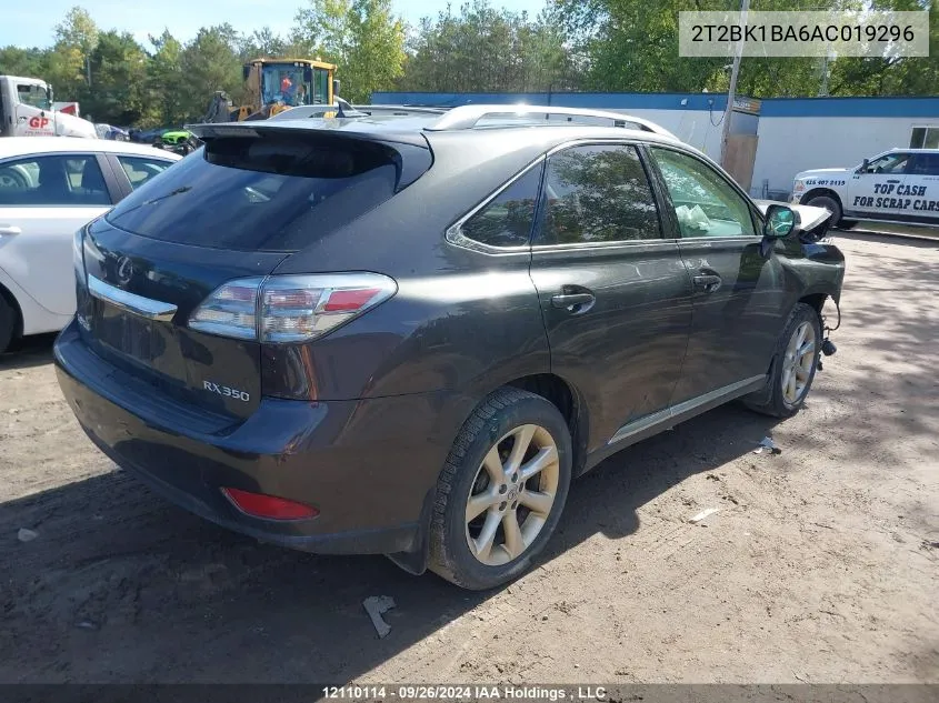 2010 Lexus Rx 350 VIN: 2T2BK1BA6AC019296 Lot: 12110114