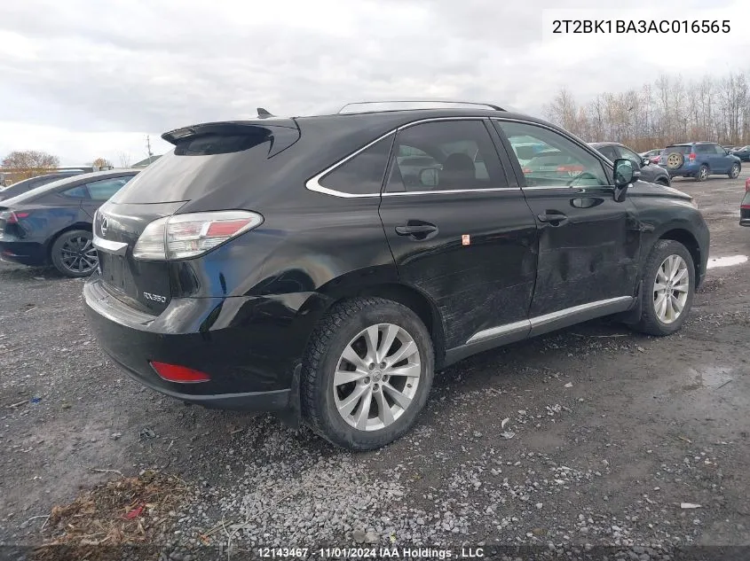 2010 Lexus Rx 350 VIN: 2T2BK1BA3AC016565 Lot: 12143467