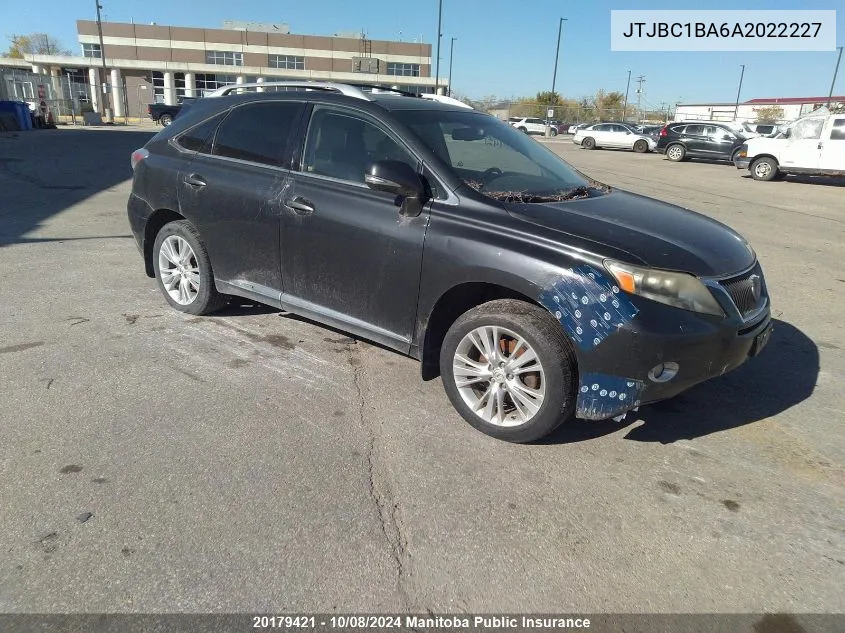 2010 Lexus Rx450H VIN: JTJBC1BA6A2022227 Lot: 20179421