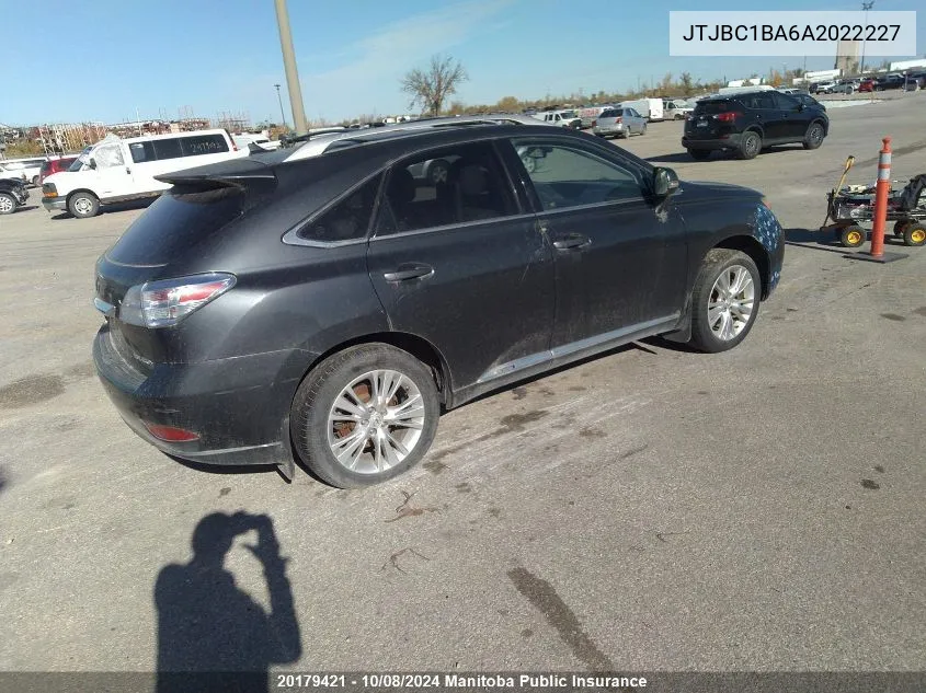 2010 Lexus Rx450H VIN: JTJBC1BA6A2022227 Lot: 20179421