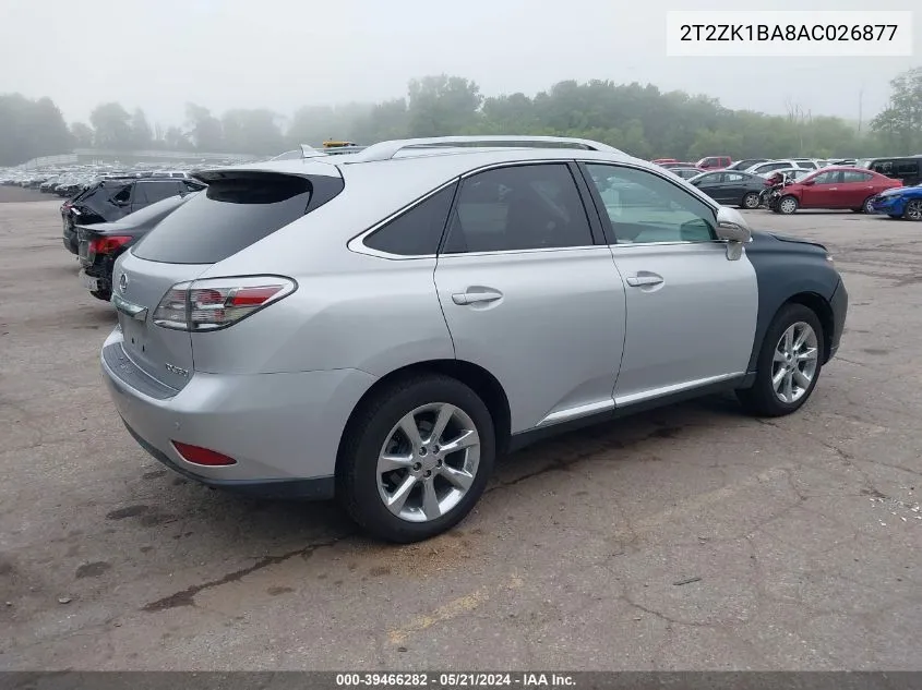 2010 Lexus Rx 350 VIN: 2T2ZK1BA8AC026877 Lot: 39466282