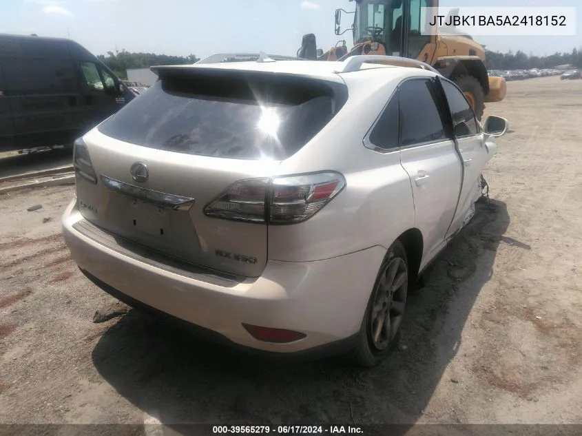 JTJBK1BA5A2418152 2010 Lexus Rx 350