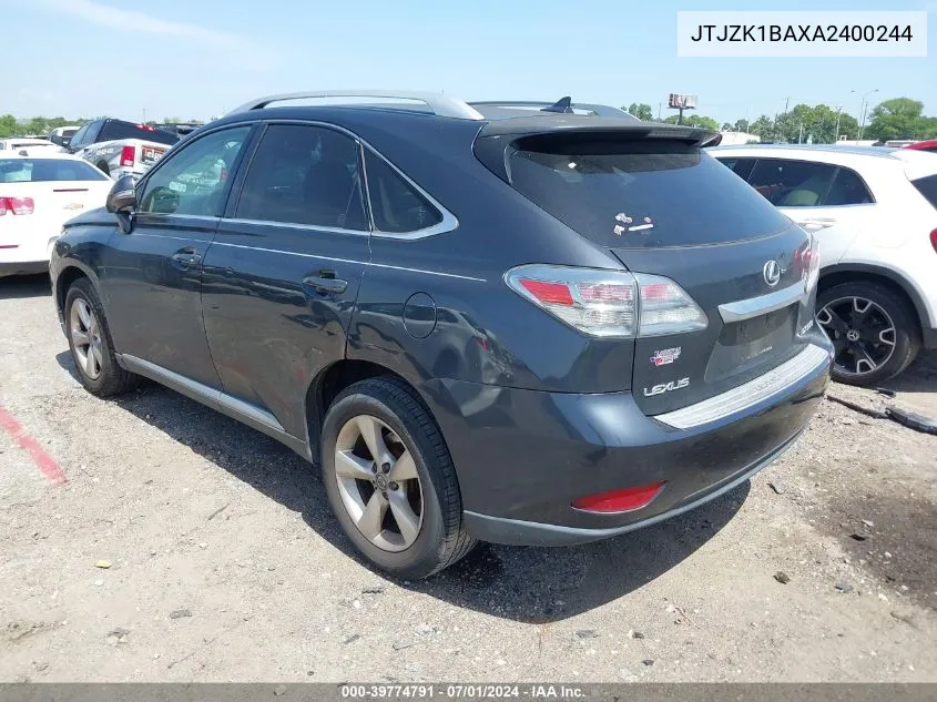 JTJZK1BAXA2400244 2010 Lexus Rx 350