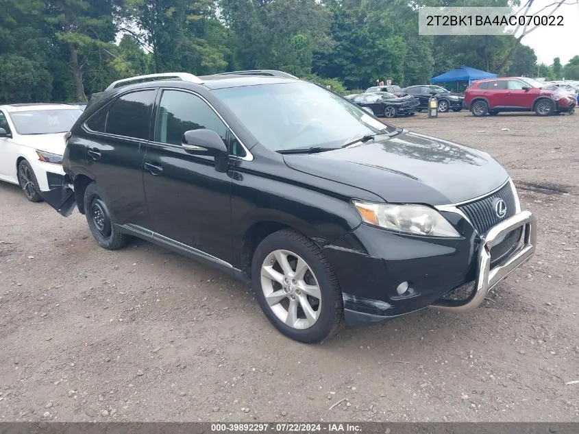 2010 Lexus Rx 350 VIN: 2T2BK1BA4AC070022 Lot: 39892297