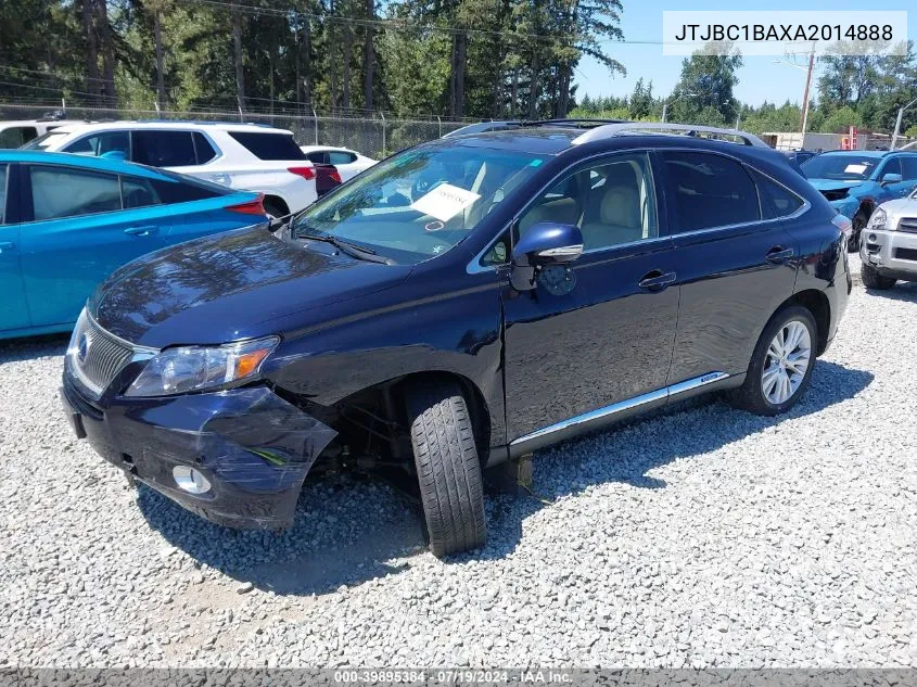 2010 Lexus Rx 450H VIN: JTJBC1BAXA2014888 Lot: 39895384