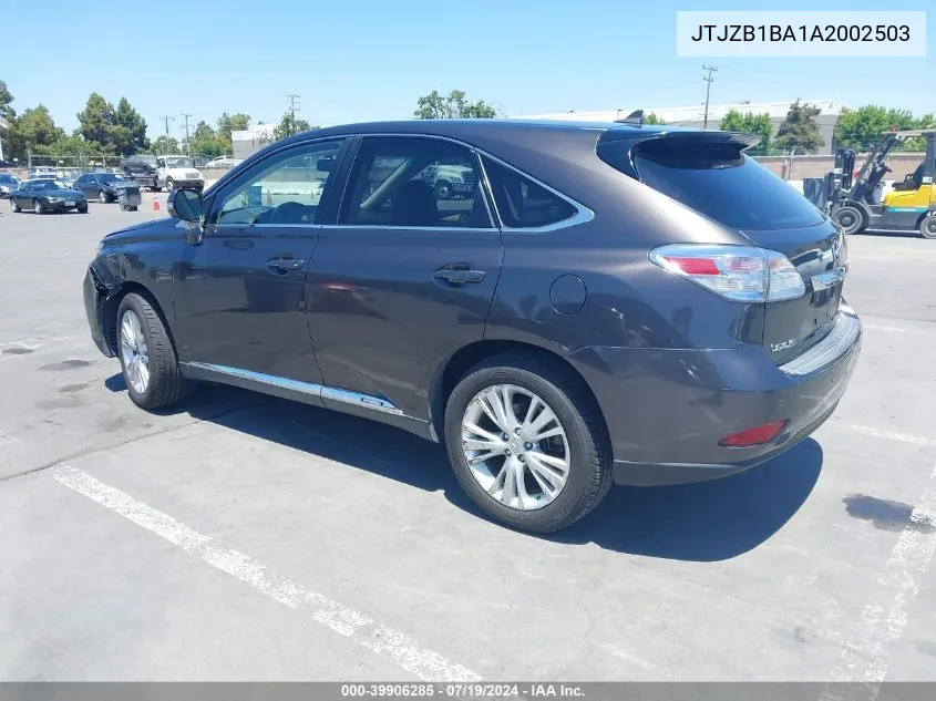 2010 Lexus Rx 450H VIN: JTJZB1BA1A2002503 Lot: 39906285