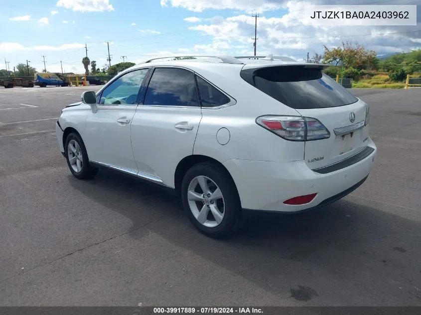 JTJZK1BA0A2403962 2010 Lexus Rx 350