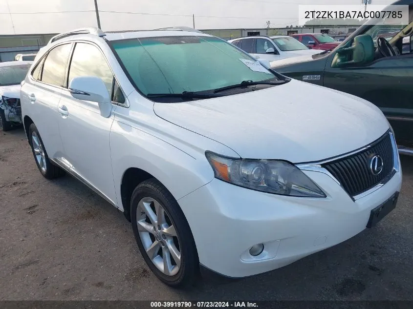 2010 Lexus Rx 350 VIN: 2T2ZK1BA7AC007785 Lot: 39919790