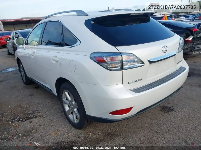 2010 Lexus Rx 350 VIN: 2T2ZK1BA7AC007785 Lot: 39919790