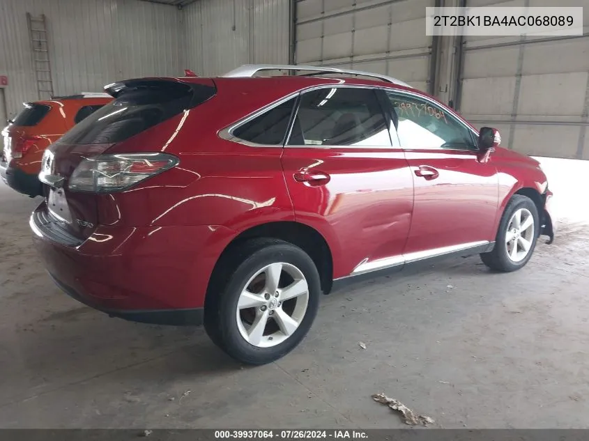 2010 Lexus Rx 350 350 VIN: 2T2BK1BA4AC068089 Lot: 39937064