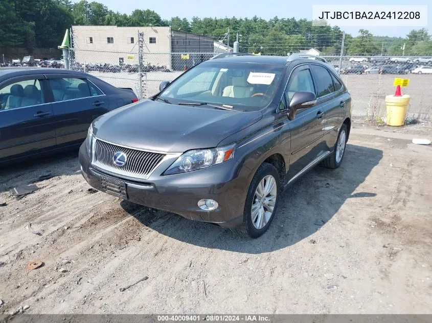 2010 Lexus Rx 450H VIN: JTJBC1BA2A2412208 Lot: 40009401