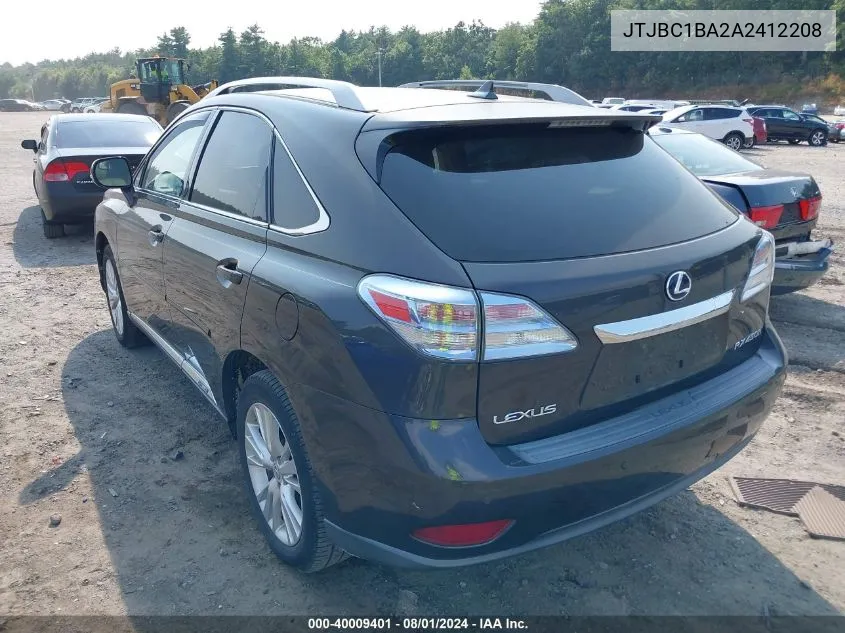 2010 Lexus Rx 450H VIN: JTJBC1BA2A2412208 Lot: 40009401