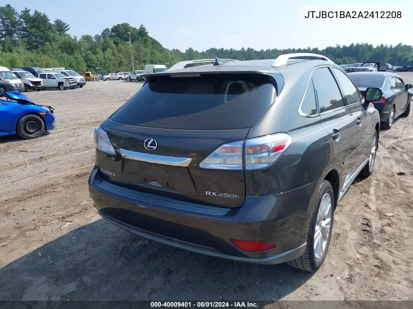 2010 Lexus Rx 450H VIN: JTJBC1BA2A2412208 Lot: 40009401