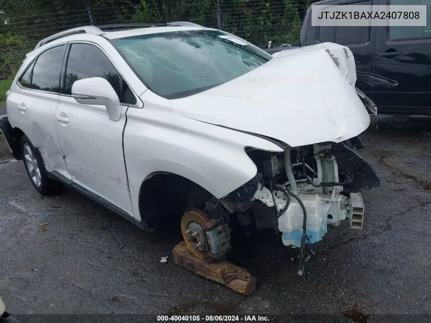 2010 Lexus Rx 350 VIN: JTJZK1BAXA2407808 Lot: 40040105