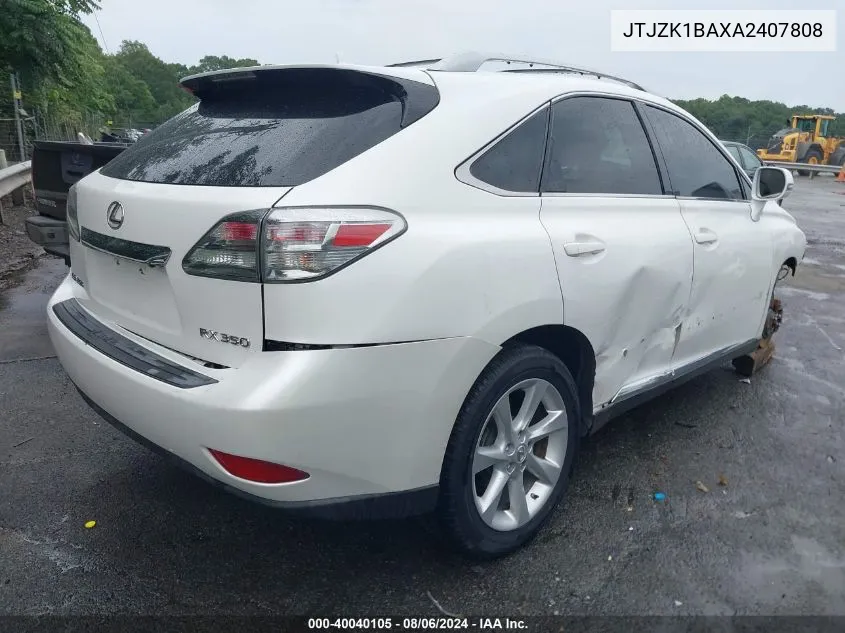 JTJZK1BAXA2407808 2010 Lexus Rx 350