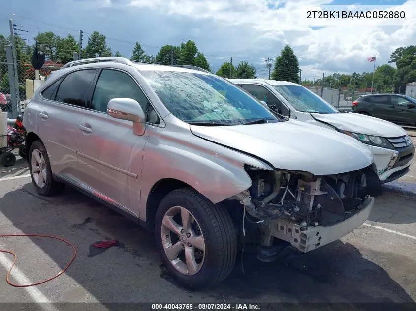 2010 Lexus Rx 350 VIN: 2T2BK1BA4AC052880 Lot: 40043759