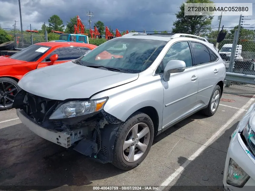 2010 Lexus Rx 350 VIN: 2T2BK1BA4AC052880 Lot: 40043759