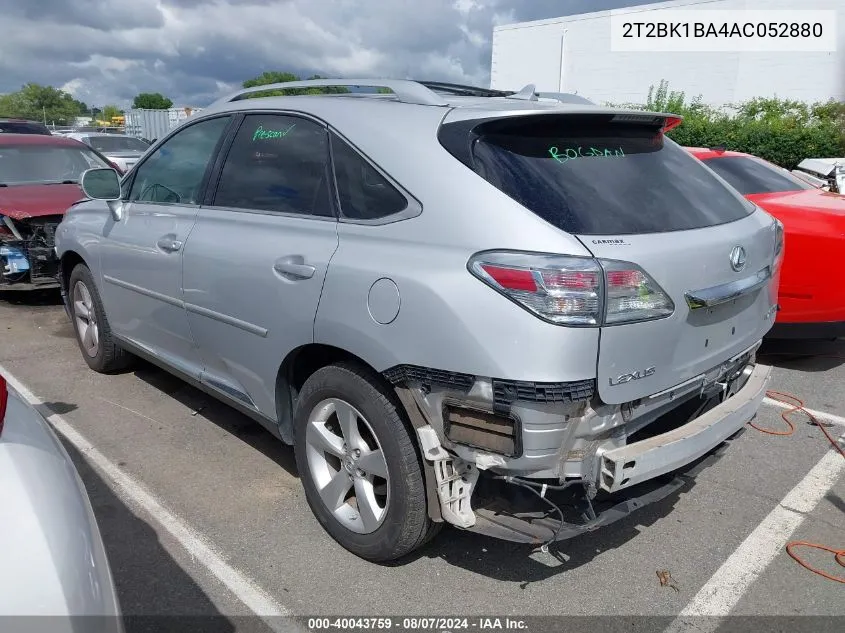 2010 Lexus Rx 350 VIN: 2T2BK1BA4AC052880 Lot: 40043759