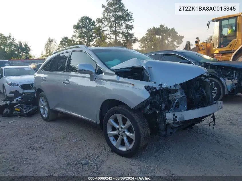 2010 Lexus Rx 350 VIN: 2T2ZK1BA8AC015345 Lot: 40069242