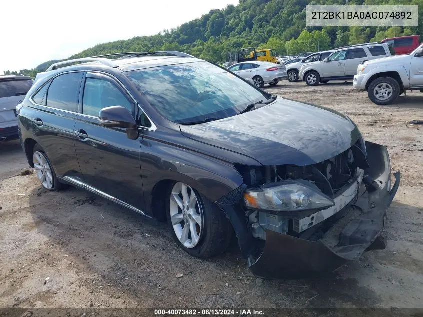 2T2BK1BA0AC074892 2010 Lexus Rx 350