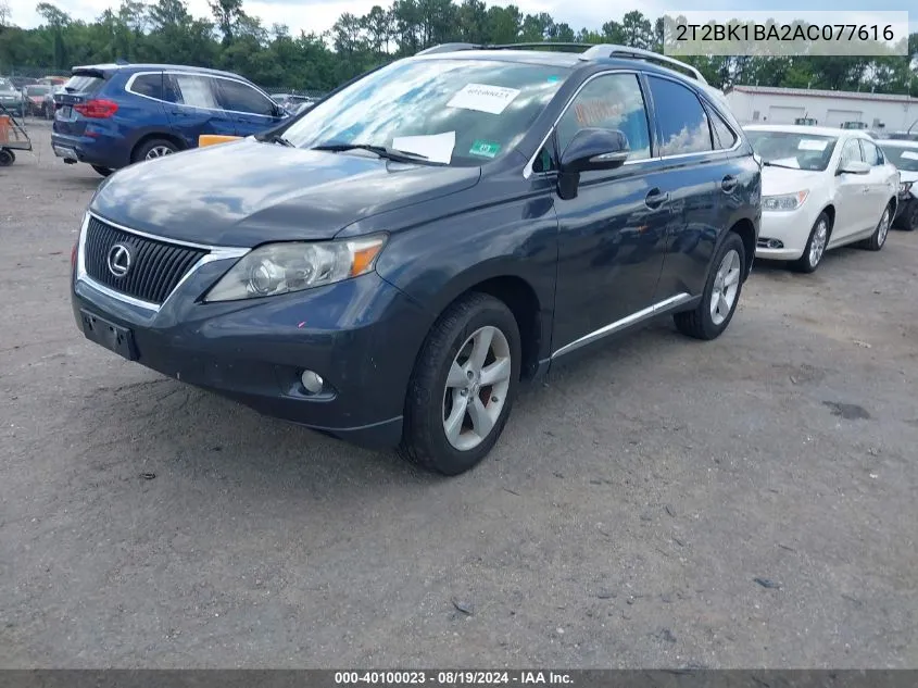 2T2BK1BA2AC077616 2010 Lexus Rx 350