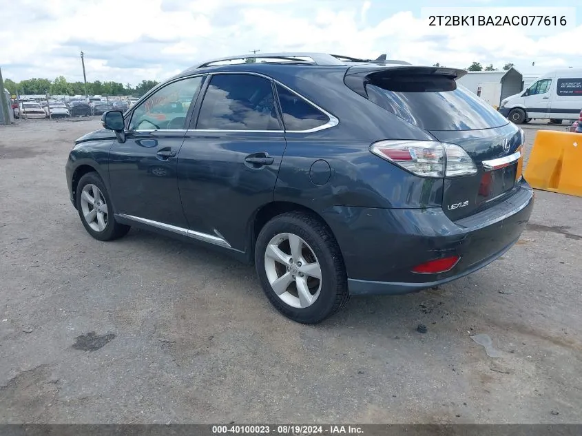 2T2BK1BA2AC077616 2010 Lexus Rx 350