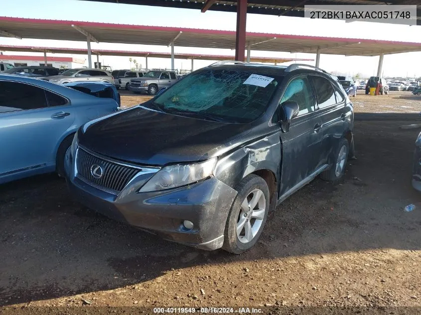 2010 Lexus Rx 350 VIN: 2T2BK1BAXAC051748 Lot: 40119549