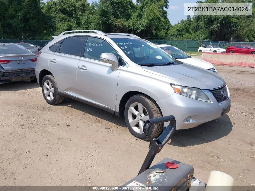 2010 Lexus Rx 350 VIN: 2T2BK1BA7AC014026 Lot: 40120638