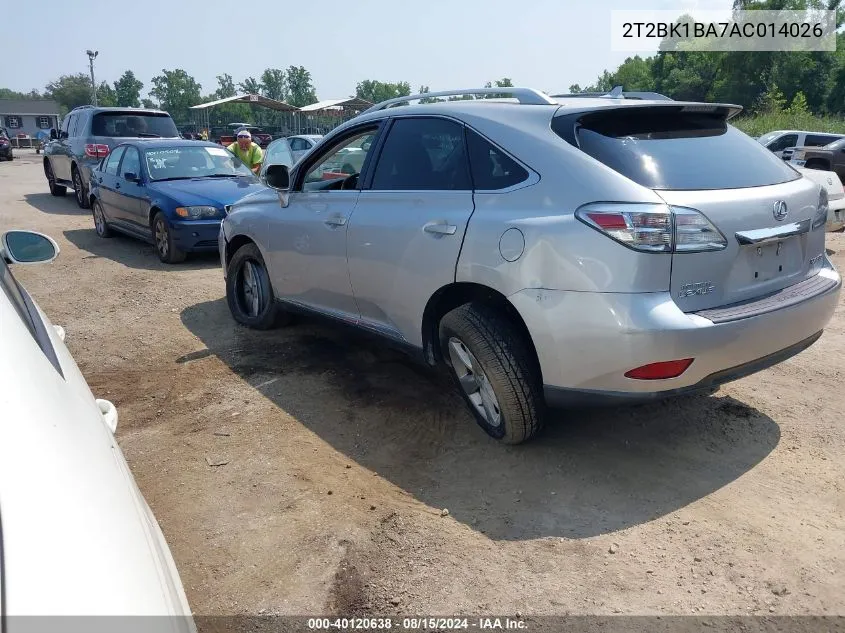 2010 Lexus Rx 350 VIN: 2T2BK1BA7AC014026 Lot: 40120638