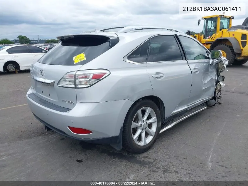 2010 Lexus Rx 350 VIN: 2T2BK1BA3AC061411 Lot: 40176804