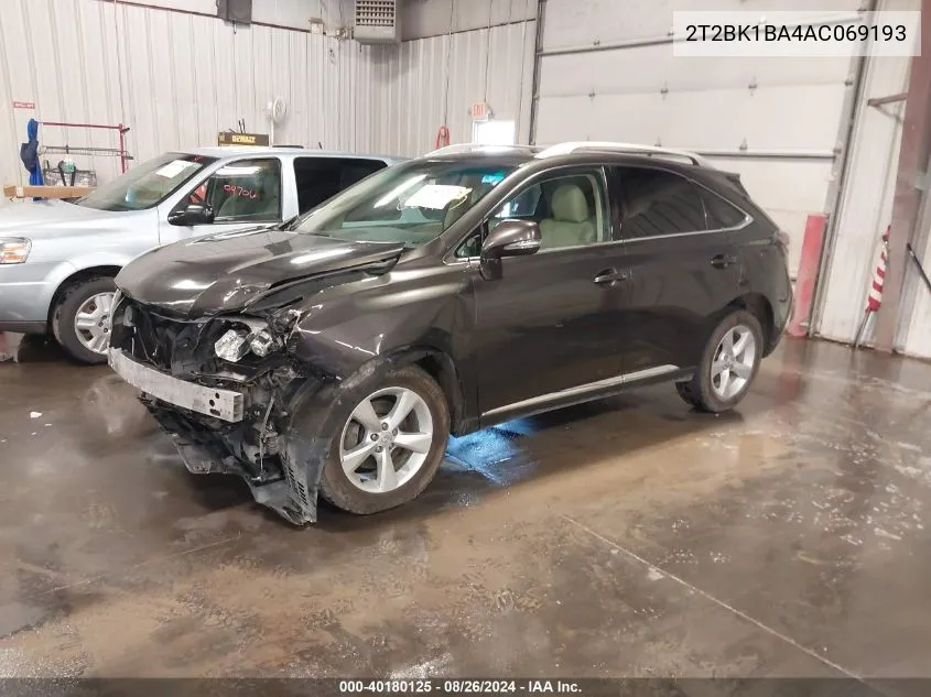 2010 Lexus Rx 350 VIN: 2T2BK1BA4AC069193 Lot: 40180125