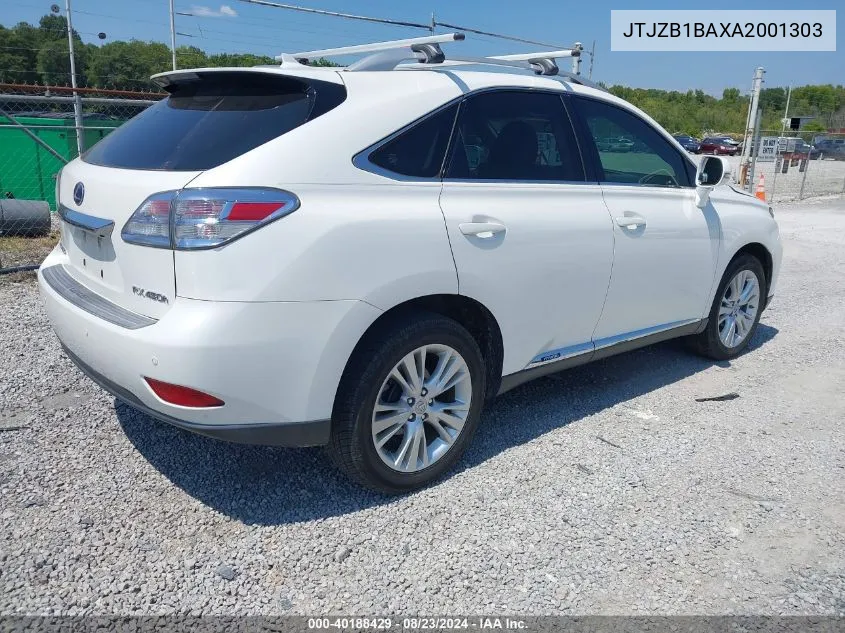 2010 Lexus Rx 450H VIN: JTJZB1BAXA2001303 Lot: 40188429