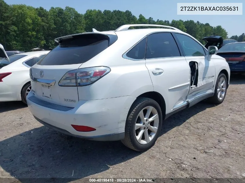 2010 Lexus Rx 350 VIN: 2T2ZK1BAXAC035631 Lot: 40198418