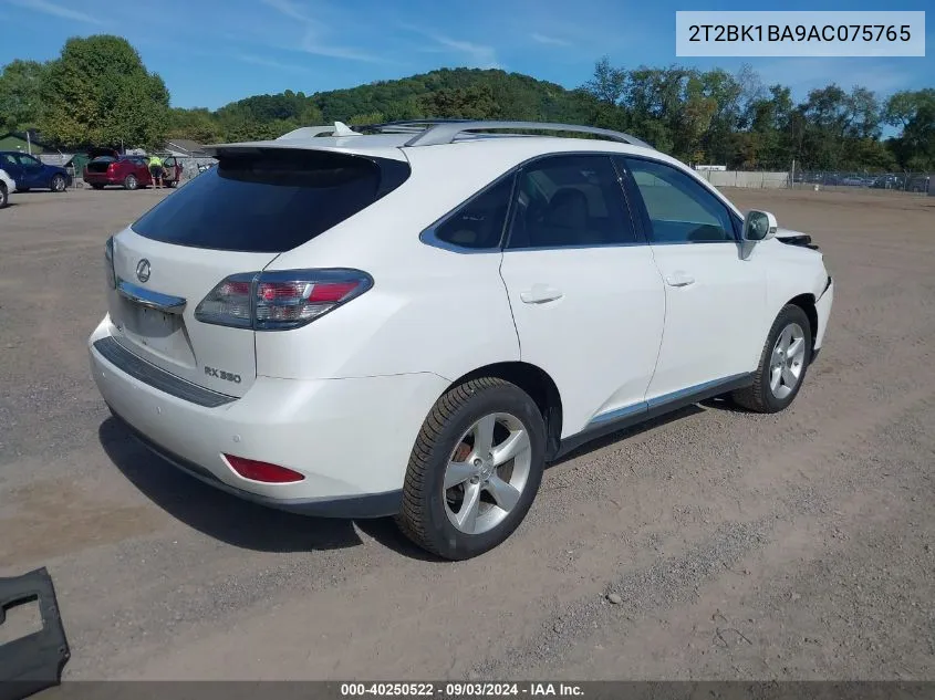 2010 Lexus Rx 350 VIN: 2T2BK1BA9AC075765 Lot: 40250522