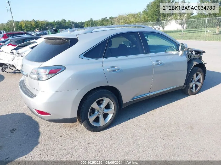 2010 Lexus Rx 350 350 VIN: 2T2BK1BA9AC034780 Lot: 40253252