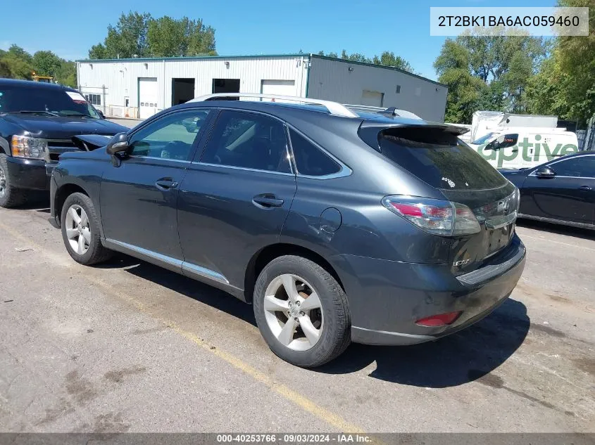 2010 Lexus Rx 350 VIN: 2T2BK1BA6AC059460 Lot: 40253766