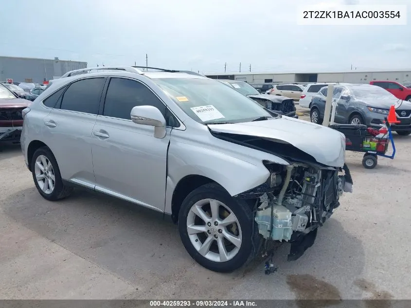 2010 Lexus Rx 350 VIN: 2T2ZK1BA1AC003554 Lot: 40259293