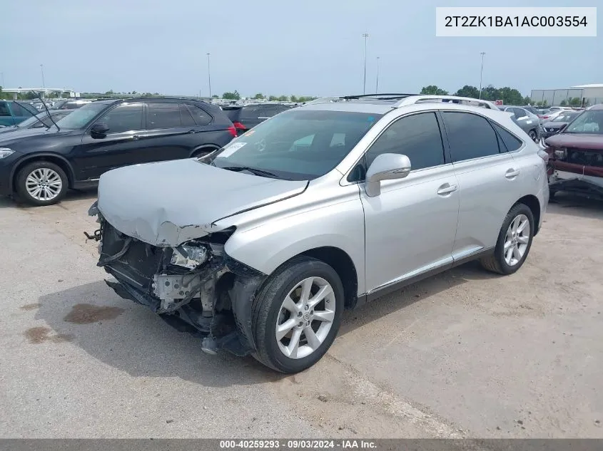 2010 Lexus Rx 350 VIN: 2T2ZK1BA1AC003554 Lot: 40259293