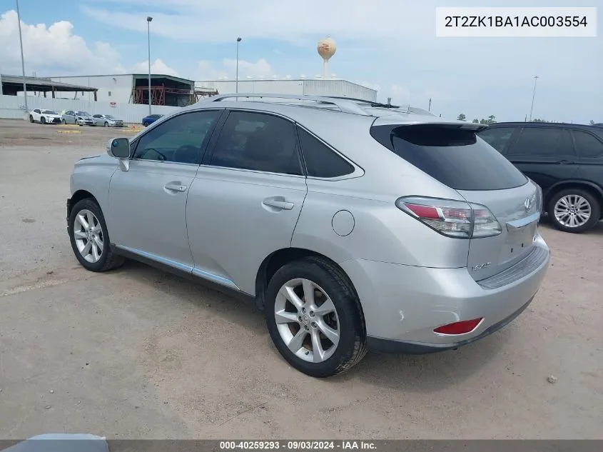 2010 Lexus Rx 350 VIN: 2T2ZK1BA1AC003554 Lot: 40259293