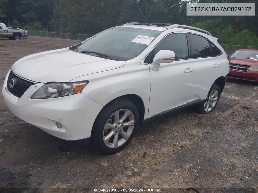 2010 Lexus Rx 350 VIN: 2T2ZK1BA7AC029172 Lot: 40279165