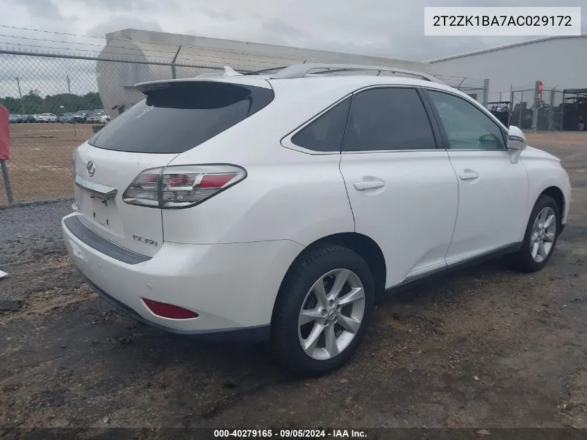 2010 Lexus Rx 350 VIN: 2T2ZK1BA7AC029172 Lot: 40279165