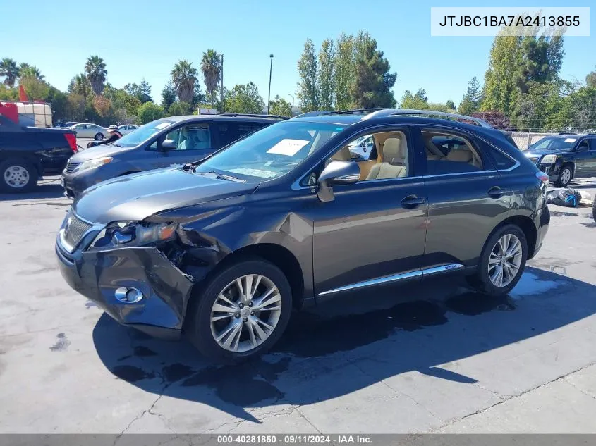 2010 Lexus Rx 450H VIN: JTJBC1BA7A2413855 Lot: 40281850