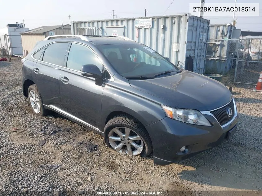 2010 Lexus Rx 350 VIN: 2T2BK1BA7AC018514 Lot: 40283071