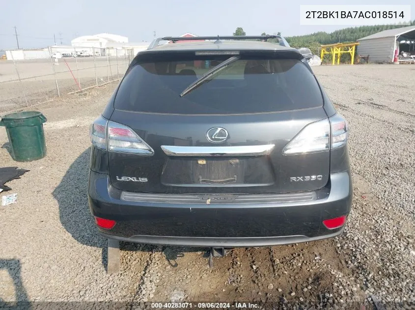 2010 Lexus Rx 350 VIN: 2T2BK1BA7AC018514 Lot: 40283071