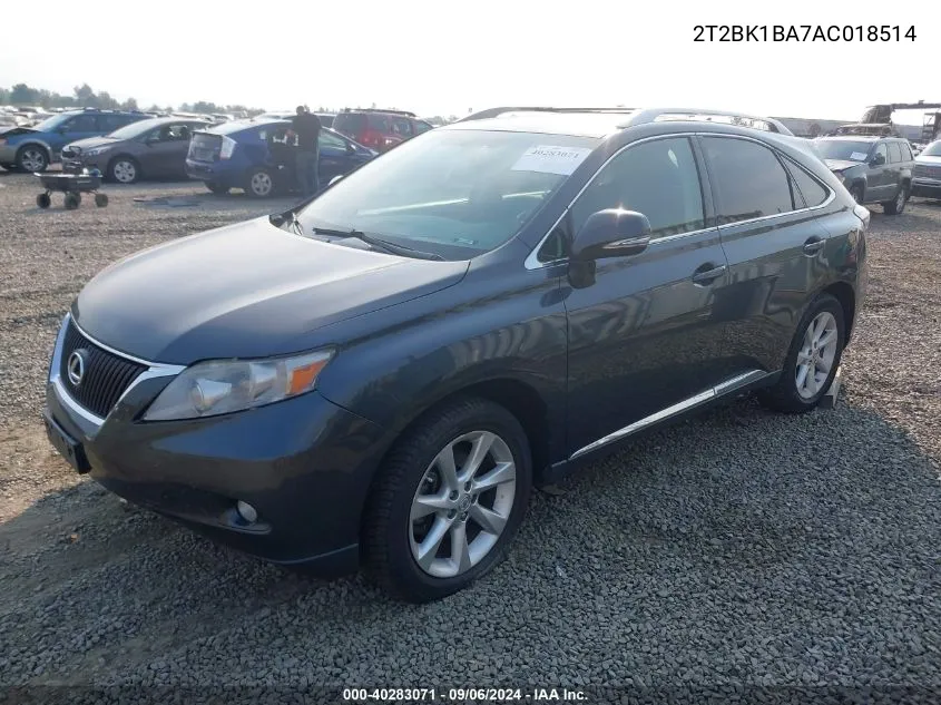 2010 Lexus Rx 350 VIN: 2T2BK1BA7AC018514 Lot: 40283071