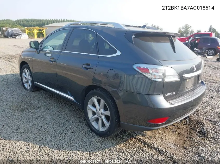 2010 Lexus Rx 350 VIN: 2T2BK1BA7AC018514 Lot: 40283071