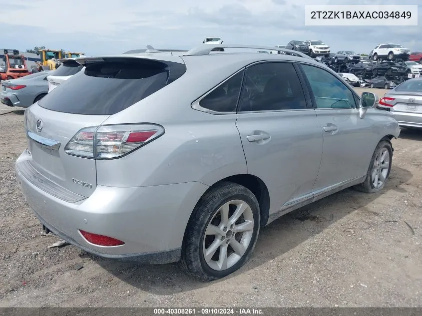 2T2ZK1BAXAC034849 2010 Lexus Rx 350